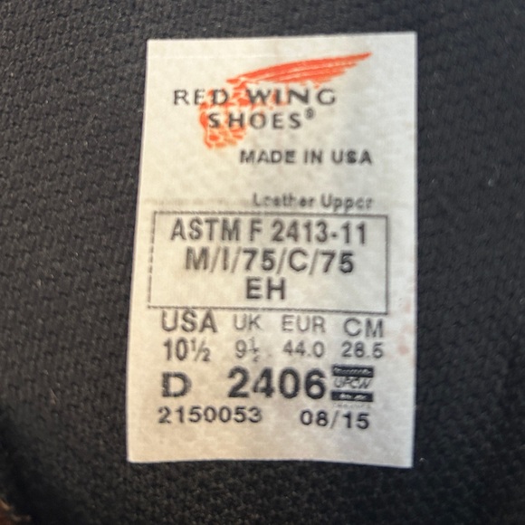 Red Wing Steel Toe 2406 SuperSole 2.0 6" Men's Work Boot - Size 10-1/2 D - Picture 14 of 15